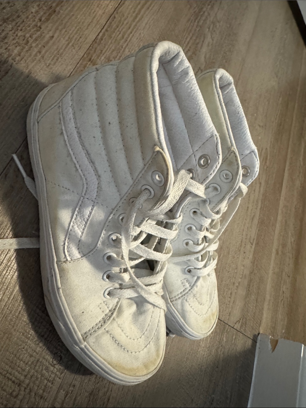 Vans White High-Top Canvas Sneakers